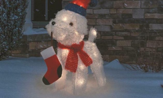 White Dog Outdoor Christmas Decoration Ideas