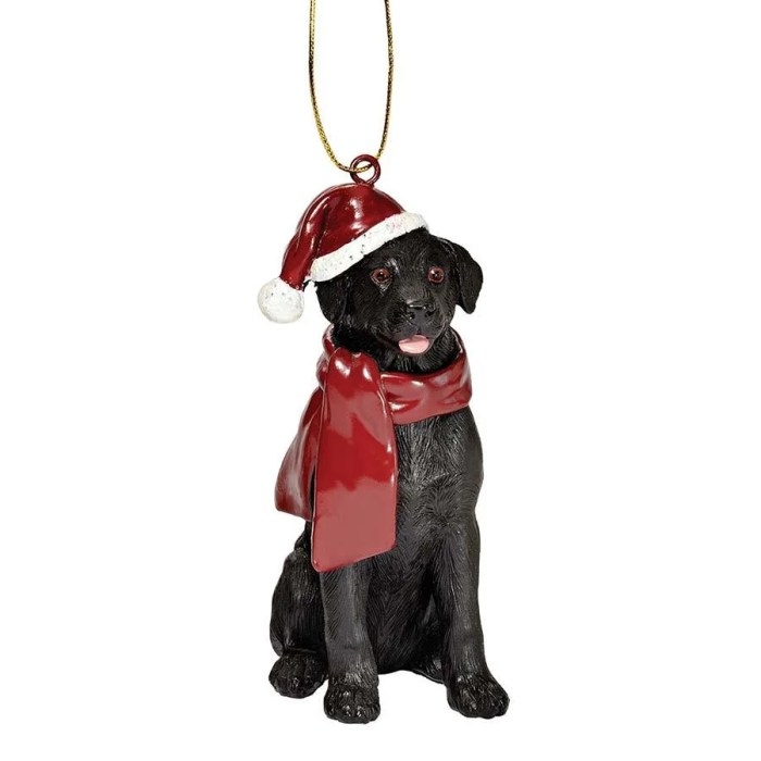 Black dog christmas decoration