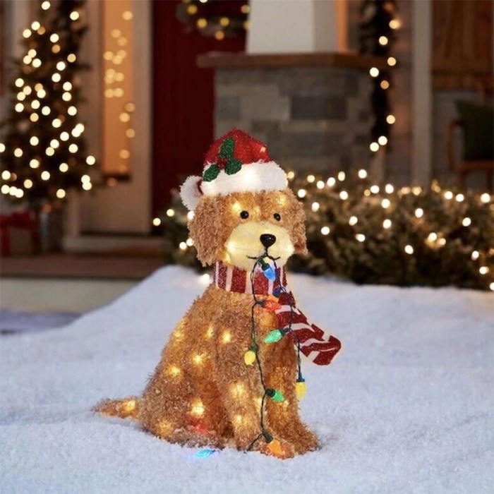 Christmas light up dog decoration